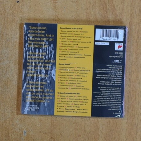 THE PHILADELPHIA BRASS ENSEMBLE - THE ANTIPHONAL MUSIC OF GABRIELI - CD