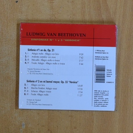 BEETHOVEN - SINFONIAS N 1 Y 3 HEROICA - CD