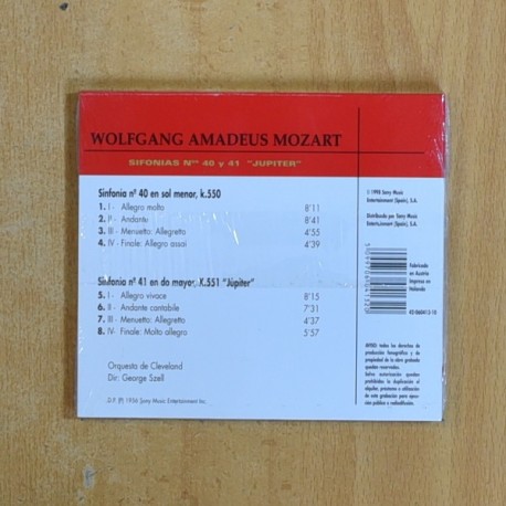 MOZART - SINFONIAS N 40 Y 41 JUPITER - CD