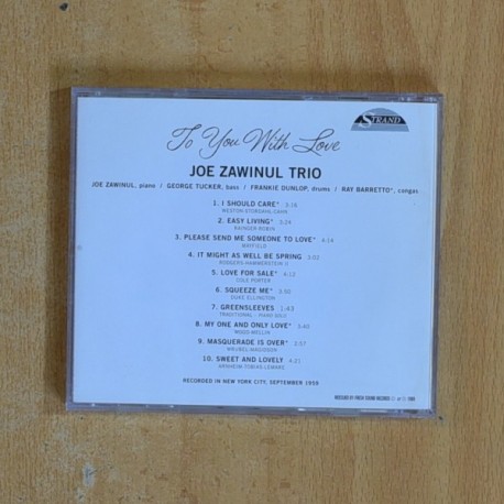 ZOE ZAWINUL TRIO - YO YOU WITH LOVE - CD