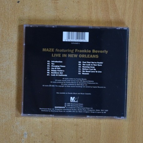 MAZE FEATURING FRANKIE BEVERLY - LIVE IN NEW ORLEANS - CD