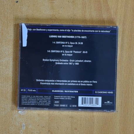 BEETHOVEN - SINFONIA N 2 Y N 6 PASTORAL - CD