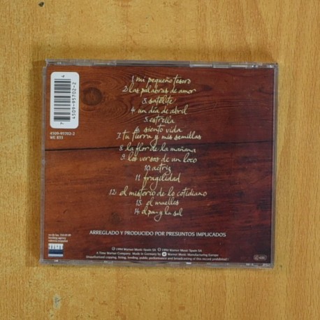 PRESUNTOS IMPLICADOS - EL PAN Y LA SAL - CD