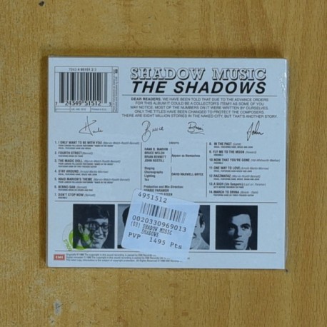 THE SHADOWS - SHADOW MUSIC - CD
