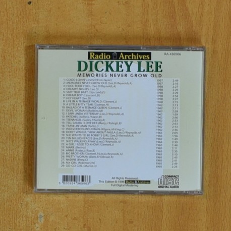 DICKEY LEE - MEMORIES NEVER GROW OLD - CD