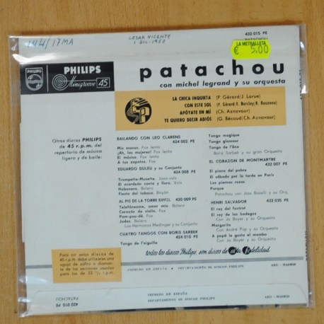 PATACHOU - LA CHICA INQUIETA + 3 - EP
