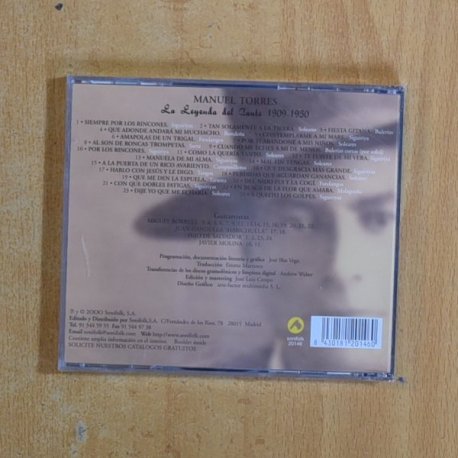 MANUEL TORRES - LA LEYTENDA DEL CANTE 1909 / 1930 - CD
