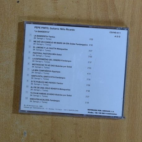 PEPE PINTO - HOMENAJE DE PEPE PINTO A LA NIÑA DE LOS PEINES Y TOMAS PAVON - CD