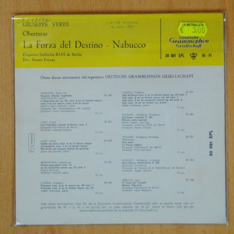 VERDI - LA FORZA DEL DESTINO / NABUCCO - SINGLE