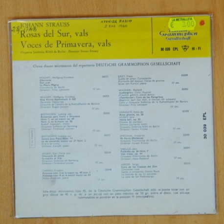 STRAUSS - ROSAS DEL SUR / VOCES DE PRIMAVERA - SINGLE