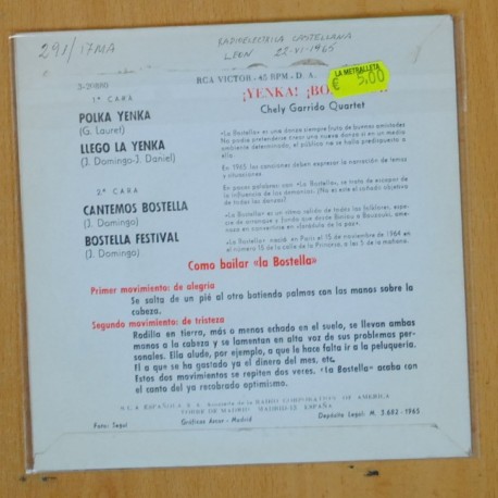 CHELY GARRIDO QUARTET - POLKA YENKA + 3 - EP