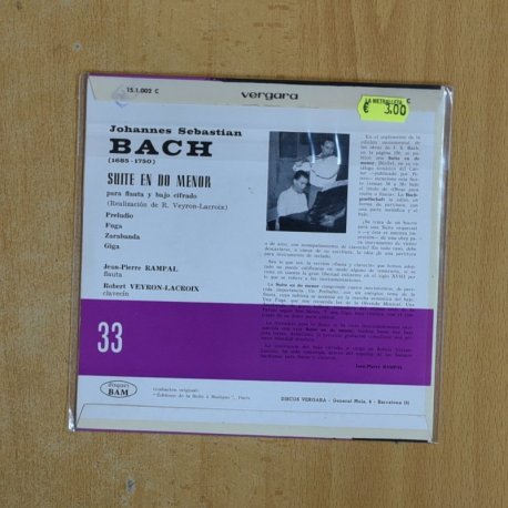 BACH - SUITE EN DO MENOR - SINGLE