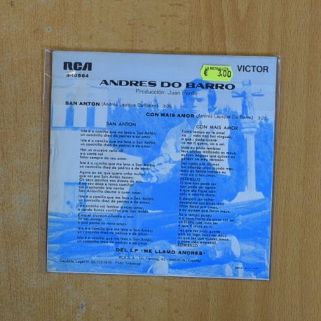 ANDRES DO BARRO - SAN ANTON CON MAIS AMOR - SINGLE