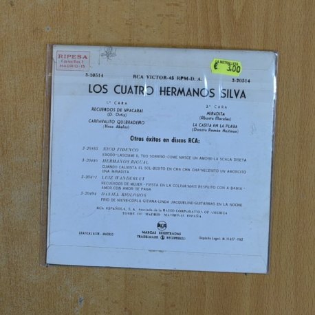 LOS CUATRO HERMANOS SILVA - RECUERDOS DE YPACARAI + 3 - EP