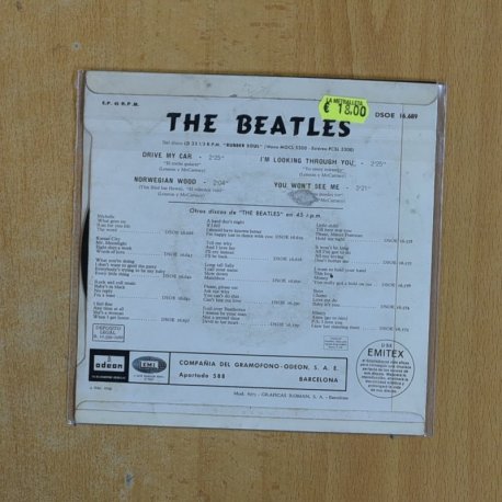 THE BEATLES - DRIVE MY CAR + 3 - EP