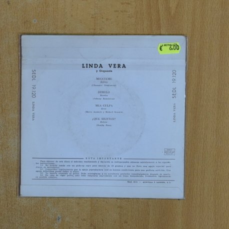 LINDA VERA - MIENTEME + 3 - EP
