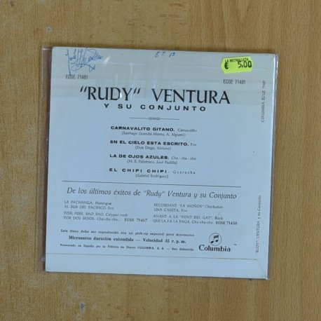RUDY VENTURA Y SU CONJUNTO - CARNAVALITO GITANO + 3 - EP