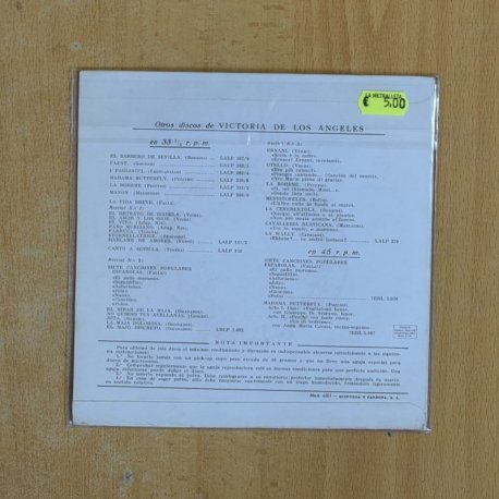 VICTORIA DE LOS ANGELES - EL BARBERO DE SEVILLA - EP