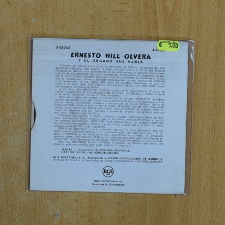 ERNESTO HILL OLVERA - ORGANO QUE HABLA - EP