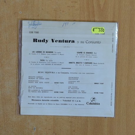 RUDY VENTURA Y SU CONJUNTO - LOS CAÑONES DE NAVARONE - EP