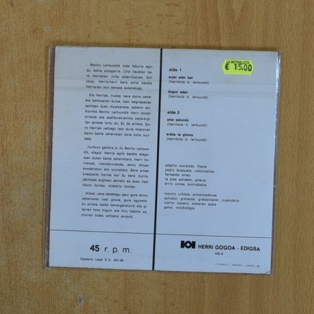 BENITO LERTXUNDI - EZ DOK AMAIRU - EP