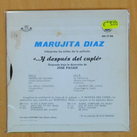 MARUJITA DIAZ - Y DESPUES CUPLE + 3 - EP