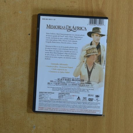 MEMORIAS DE AFRICA - DVD