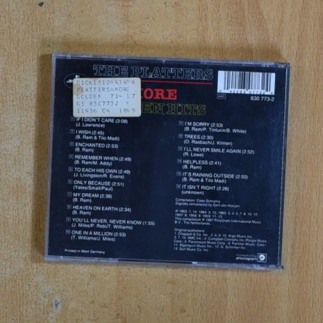 THE PLATTERS - MORE GOLDEN HITS - CD