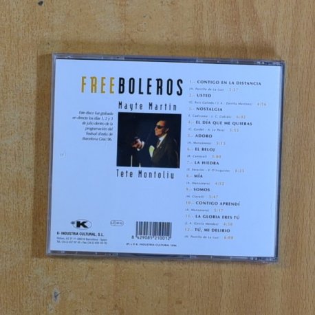 MAYTE MARTIN / TETE MONTOLIU - FREE BOLEROS - CD