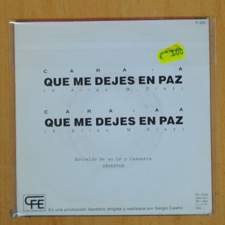 DESERTORES - QUE ME DEJES EN PAZ - SINGLE