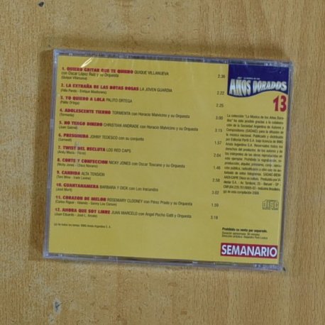 VARIOS - LA MUSICA DE LOS AÑOS DORADOS 13 - CD