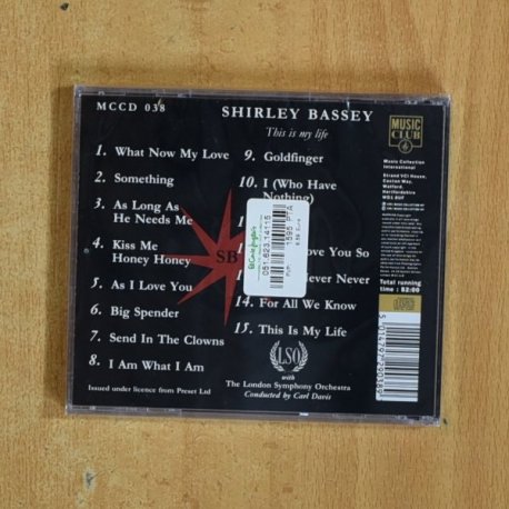 SHIRLEY BASSEY - THIS IS MY LIFE - CD
