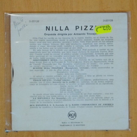 NILLA PIZZI - ARRIVEDERCI ROMA - EP