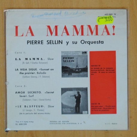 PIERRE SELLIN Y SU ORQUESTA - LA MAMMA + 3 - EP