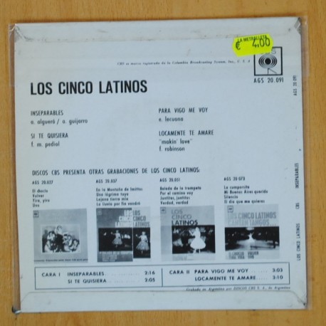 LOS CINCO LATINOS - INSEPARABLES + 3 - EP