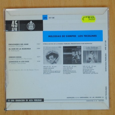 LOS TECOLINES - PRISIONERO DEL MAR + 3 - EP