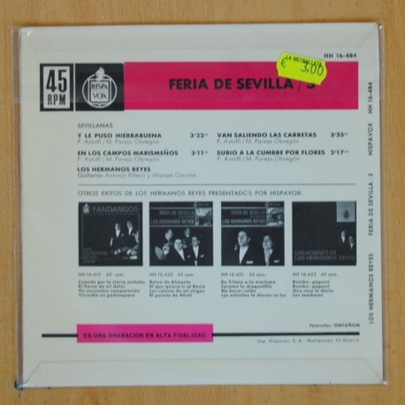 LOS HERMANOS REYES - Y LE PUSO HIERBABUENA + 3 - EP
