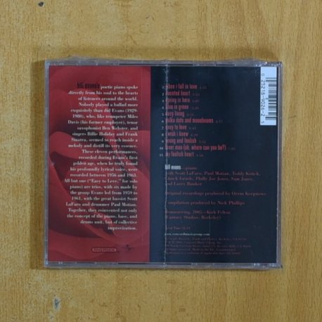 BILL EVANS - PLAYS FOR LOVERS - CD
