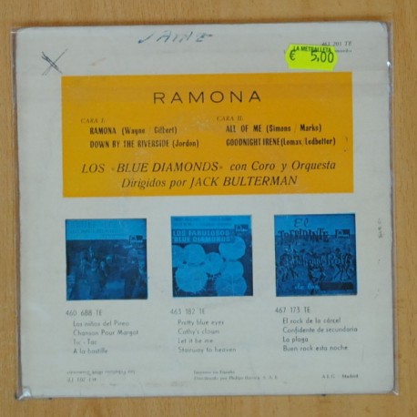 LOS FABULOSOS BLUE DIAMONDS - RAMONA + 3 - EP