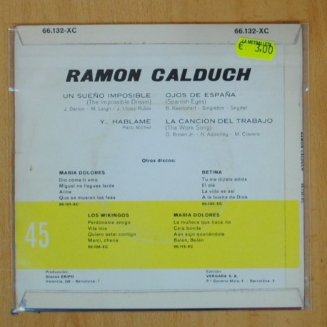RAMON CALDUCH - UN SUEÑO IMPOSIBLE + 3 - EP