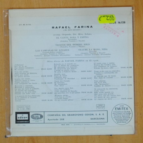 RAFAEL FARINA - EL CANTE ROSA Y ESPINA + 3 - EP
