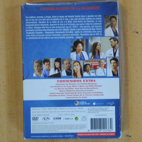 ANATOMIA DE GREY - TERCERA TEMPORADA - DVD