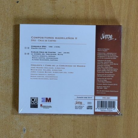 CONSUELO DIEZ / CRUZ DE CASTRO - COMPOSITORES MADRILEÑOS II - CD