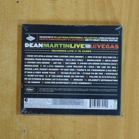 DEAN MARTIN - LIVE FROM LAS VEGAS - CD