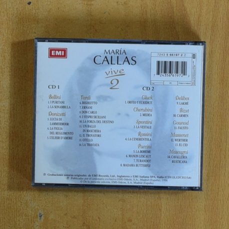 MARIA CALLAS - VIVE 2 - CD