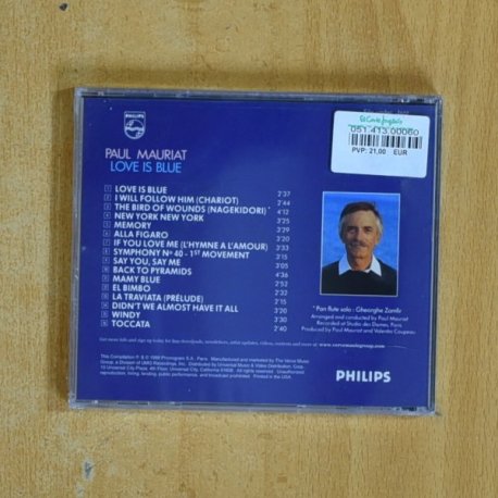 PAUL MAURIAT - LOVE IS BLUE - CD