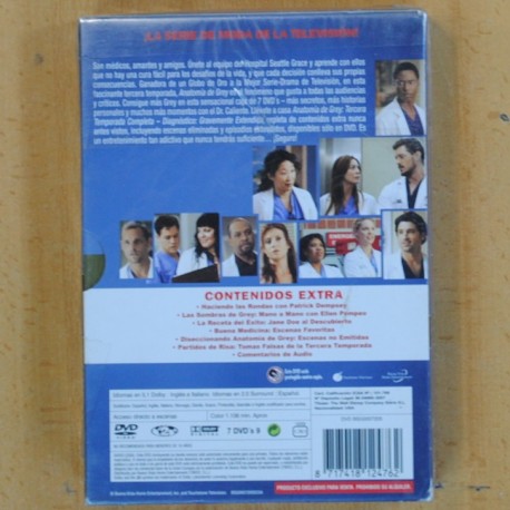 ANATOMIA DE GREY - TERCERA TEMPORADA - DVD