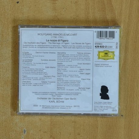 MOZART - LE NOZZE DI FIGARO - CD