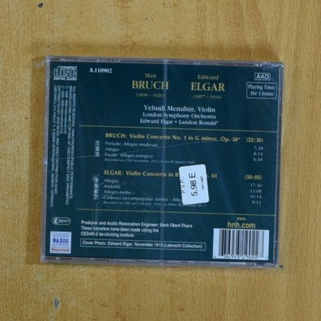 ELGAR BRUCH - VIOLIN CONCERTOS - CD