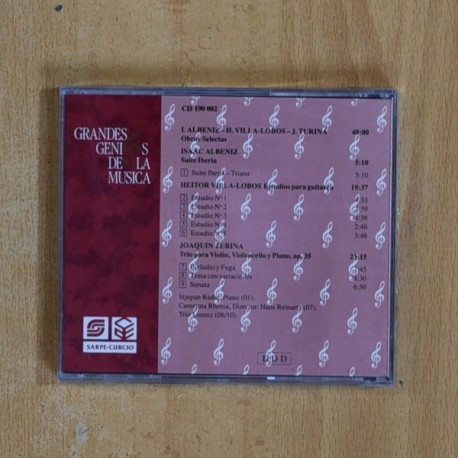 ALBENIZ / VILLA LOBOS / TURINA - GRANDES GENIOS DE LA MUSICA - CD